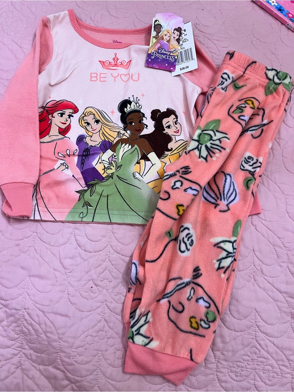 Disney Princess Pink and Coral Girls' Pajama Set - Be You